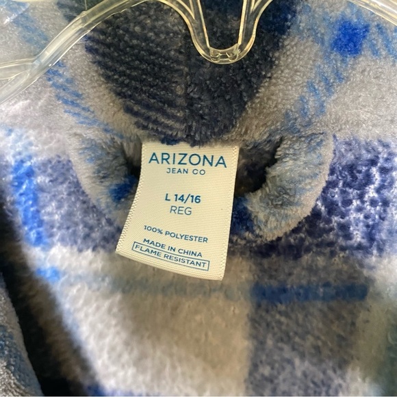 Arizona Jean Co Blue Plaid Lounge Robe Size 14/16 Large - Picture 4 of 4